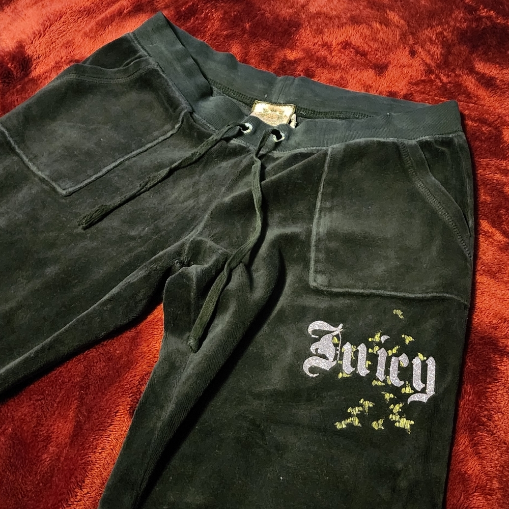 VINTAGE Juicy Couture Women's Small velour track sweat pants 2000s